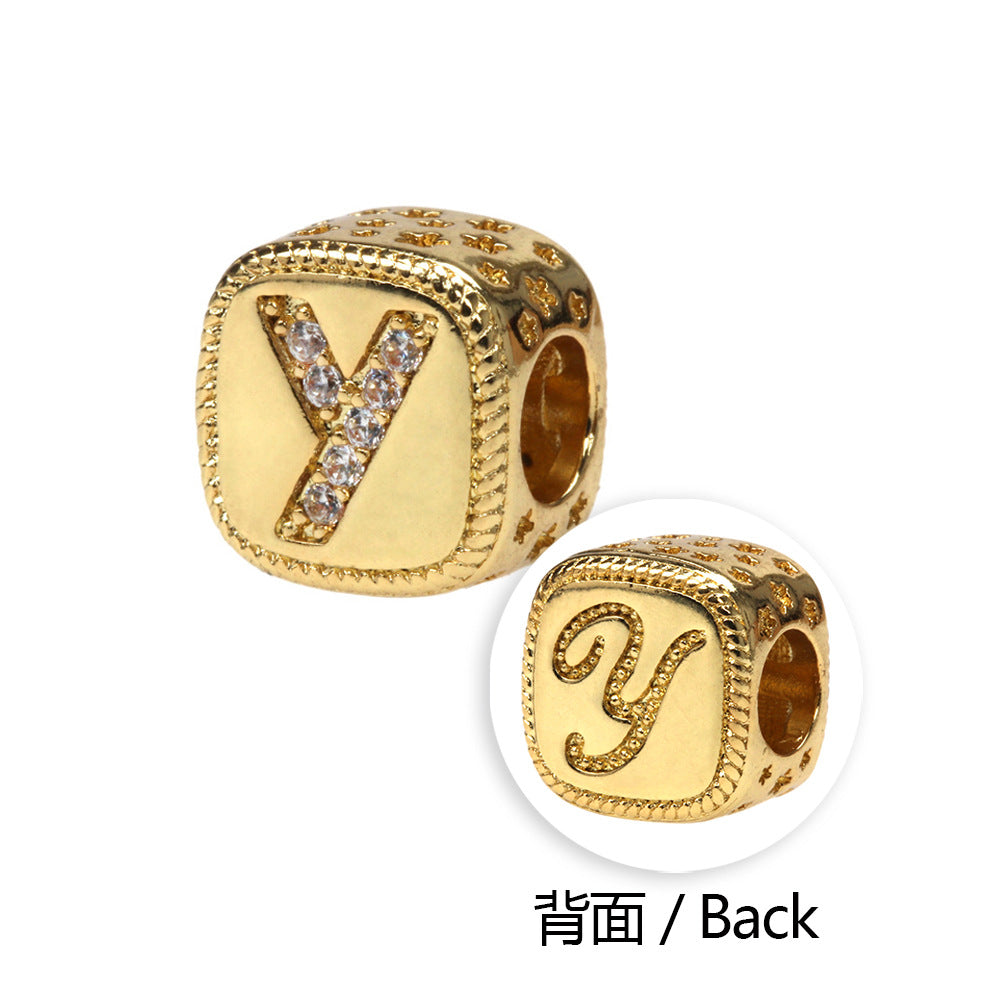 Pulseras De Cuentas De Cobre Chapado En Oro De Serpiente Del Alfabeto Al Por Mayor